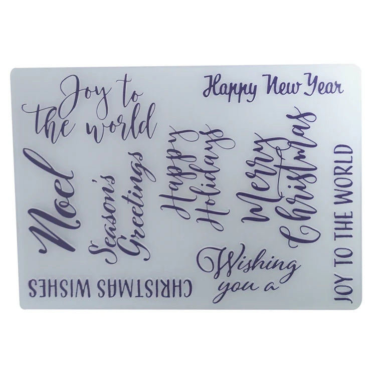 Plastic Template Craft Christmas Embossing Folders for Card Making and Scrapbooking