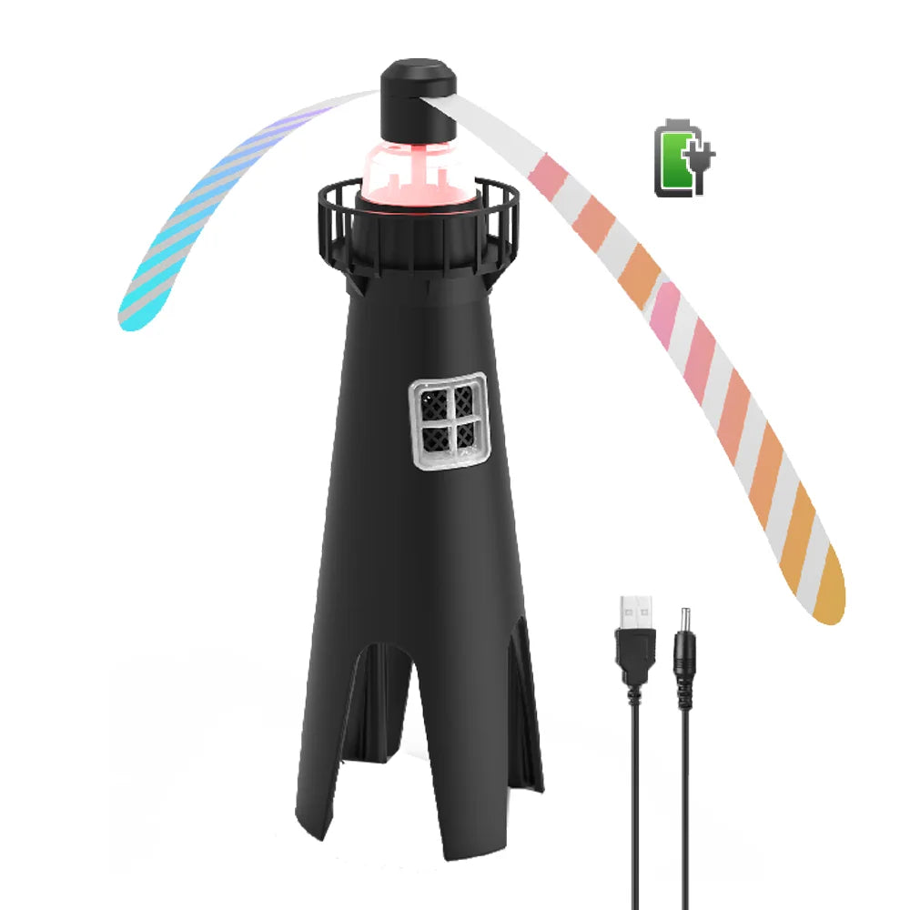 Saijzek Rechargeable USB Portable Fly Away Table Top Fan ABS Material New Scare Fan Machhali Marne Wala Jaal