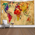 Custom World Map 3D Print Polyester Geometric Wall Hanging Tapestry Decor Oil Painting Beach Towel