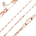 1.7mm 50cm FJ Fallon Fashion Jewelry Solid Elongated Oblong Snail Link Chain Necklace Plated in Rose Gold Brass Based