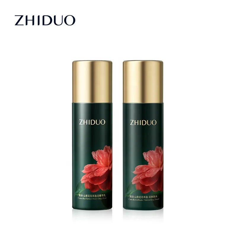 ZHIDUO Wholesale Private Label Skin Care Skin Whitening Camellia Blossom Extract Moisturizing Skin Set Box