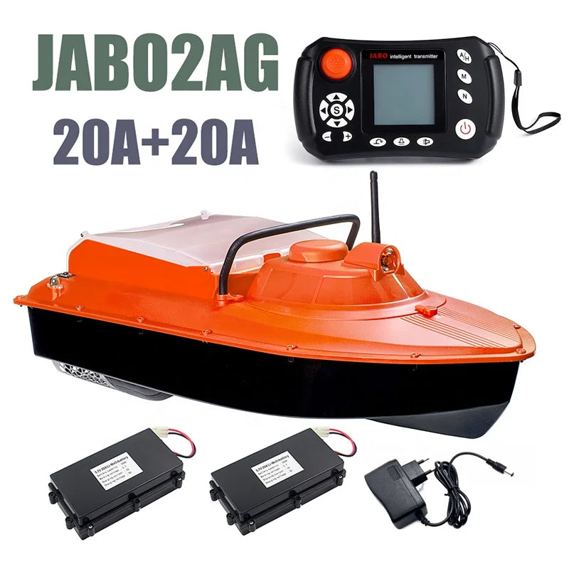 German Warehouse JABO2AG 20A Two Li Batteries Auto Home Lures Baiting Accessories Orange Fishing Jabo 2 Gps Autopilot Bait Boats