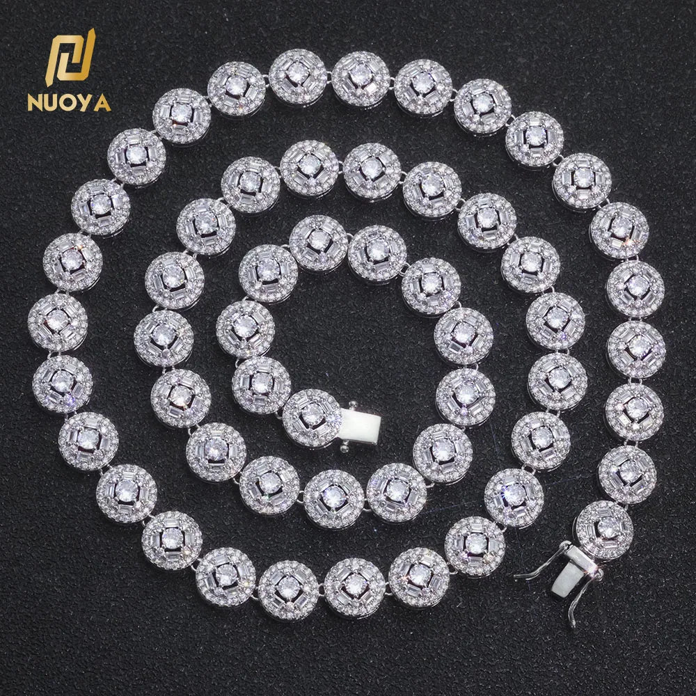 NUOYA Bling T Square Mixed Inlay Diamond Necklace Women Hip Hop Jewelry Gold Plated 5A Cubic Zirconia Cluster Tennis Chain