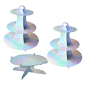 ML Brand Paper Disposable Round Cake Stand Cupcake Holder Multi-Size Birthday Wedding Events Rainbow Color 1pc OPP Bag Packaging