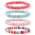 Go2boho Hot Fashion Multicolor Heishi Handmade Bead Jewelry Making CCB Gold Septum Polymer Clay Environmental Bracelet for Young