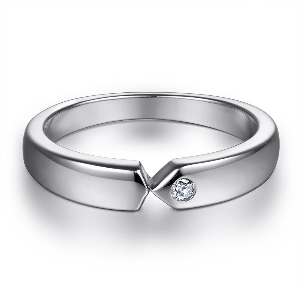 Silver Jewelry Iced Out Ring Non Fading Rhodium Plated 925 Sterling Silver Eternity Engagement Rings