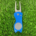Switchblade Golf Divot Tool with Custom Logo Magnetic Ball Marker Foldable Green Repair Pitchfork Golf Accessories