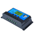 Auto 10A/20A/30A Solar Panel PWM Controller 12V/24V Dual USB Battery Charge Regulator with LCD for Home PV Use