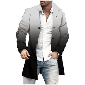 Custom Trench Coats Overcoat Men Warm Winter Long Men Coat 1 Piece Stand Woven 100% Polyester Print