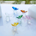 Wholesale Colorful Crystal Glass Butterfly Figurines Hand-Carved Butterfly Decor for Wedding Favors Home Laser Engraving Crystal