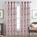 Modern Grommet Top Window Curtains Geometric Line Print Design Blackout Curtains  Home Decor with 2 Panels