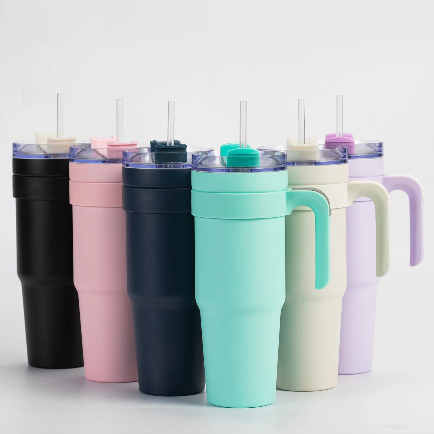 Modern Stainless Steel Double Vacuum Mug Cup Insulated 40Oz Tumbler With Handle With Lid and Straws