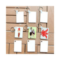 MDFSUB in Stock 40x60mm Rectangle Shape Sublimation Mdf Keychain Double-sided Mdf Sublimation Keychain Blanks with Key Rings