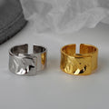ICEBELA S925 Sterling Silver Original Luxury Jewelry Origami Texture Ring Custom Dainty Adjustable Ring for Girls