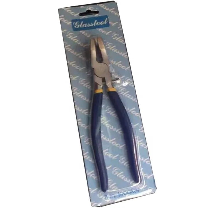 YG GZ-04 SUPER SEPTEMBER 8INCH Long Handle Carbon Steel Curved Head & Flat Glass Cutting Plier Red/Blue Factory Price