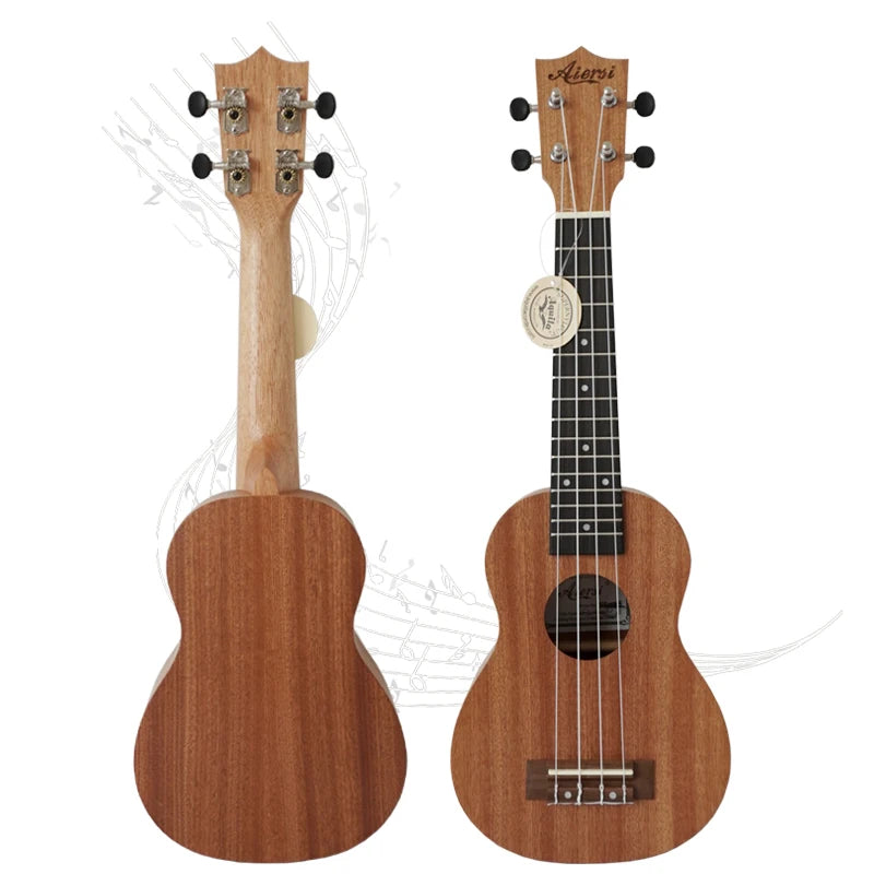 Wholesale Price Custom Brand Aiersi 21 Inch Ukulele Mahogany Soprano Ukelele Hawaii Guitar String Instrument China Factory UKE
