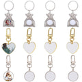 Creative Sublimation Blank Keychain with Ornament Money Bag Round & Heart Pendants DIY Photo Keyring for Home Decor