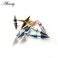 Alisouy 2 Pieces Fashion Punk Rock Rivet Spike Tip Cone Stainless Steel Women Men Ear Stud Earrings Piercing Body Jewelry