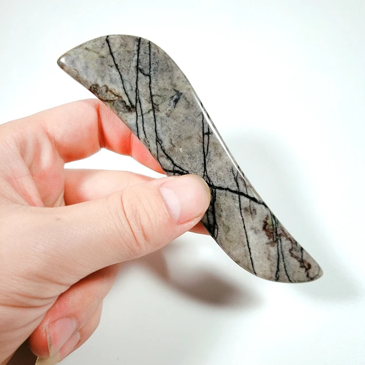 2026 Picasso Jasper Gua Sha Facial Body Massage Tools Guasha Bian Stone Gua Sha Stone with Ridges Gentle Scraping Massage Comb