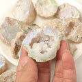 Factory  Price Wholesale Natural Crystal Healing Agate Crystal Cluster Aura Agate Geode for Home Decoration