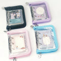Kawaii Stationery Transparent Zipper PVC Notebook Mini 3-holes Loose-leaf Refillable Binder A7 Notebooks