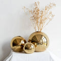 Nordic Unique Spherical Table Decoration Home Decoration Vase Gold Ceramic Vase for Wedding Decoration