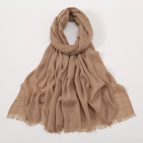 Stylish New Winter Scarf for Women Polyester Hijab Musulman Plaid Ethnic Scarves & Shawls for Muslims
