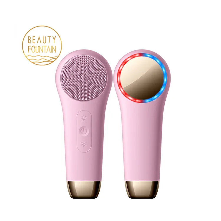 OEM Deep Cleaning Exfoliating Facial Brush Hot Cold Massage Face Scrubber Electric Silicone Facial Cleansing Brush for Men Women