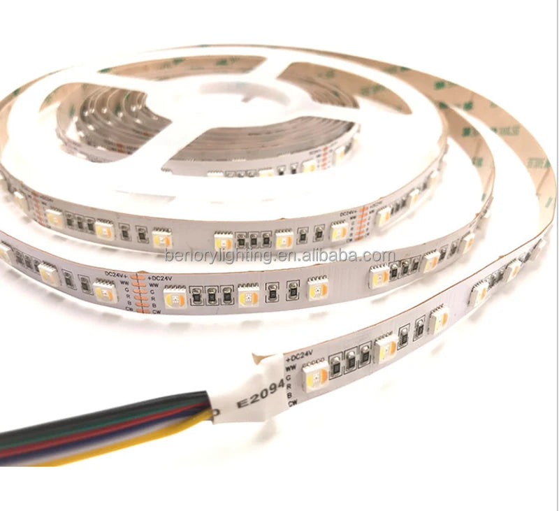 Factory Benory 24V DC 5050smd RGB CCT 60 Leds/M 24W/M Flexible LED Strip Light for Smart Knx GVS Dali DT8 Loxone Pwm Control