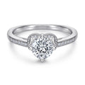 925 Sterling Silver Heart Shape Engagement Ring