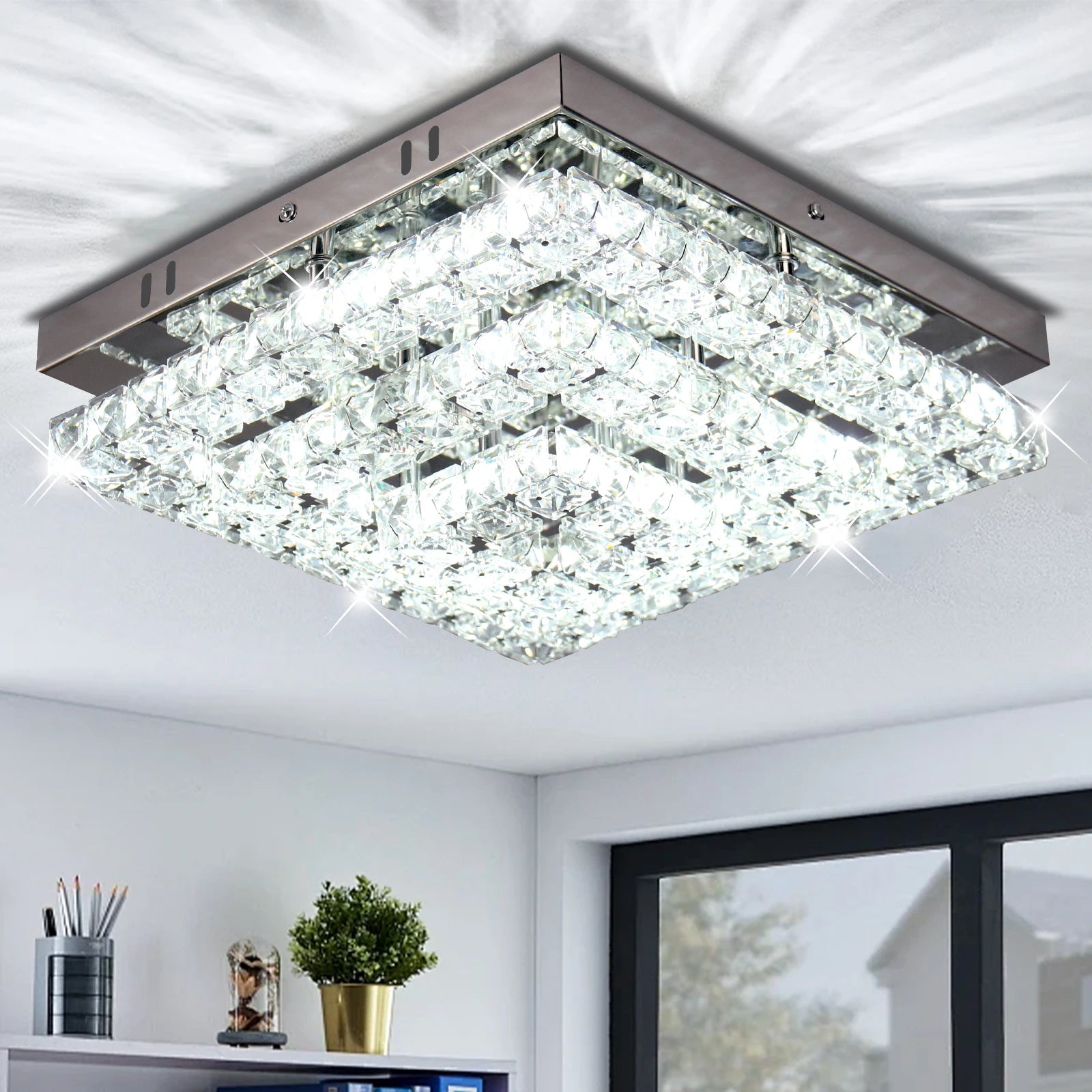 Modern Luxury K9 Crystal Chandelier Luxury LED Crystal Ceiling Lamp in Cool White Fancy Pendant Lights