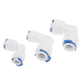 China Factory 1/4 Inch 3/8 Inch Plastic  L Shape RO  Water Filter Adapter Pipe Fittings Coupling