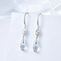 Tonglin New Arrival Rhodium Plated Water Drop Copper Hook Earrings Crystal Dangle Earring for Women Fashion