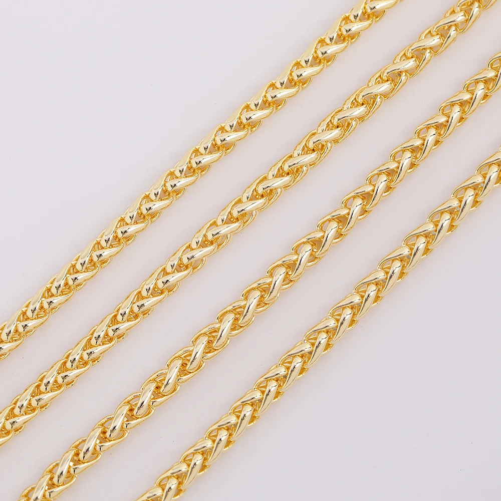 The Latest High-end Dragon Beard Chain Openwork Necklace Orchid Chain 18K Gold Plated Brass Lantern Chain for Jewelry Making