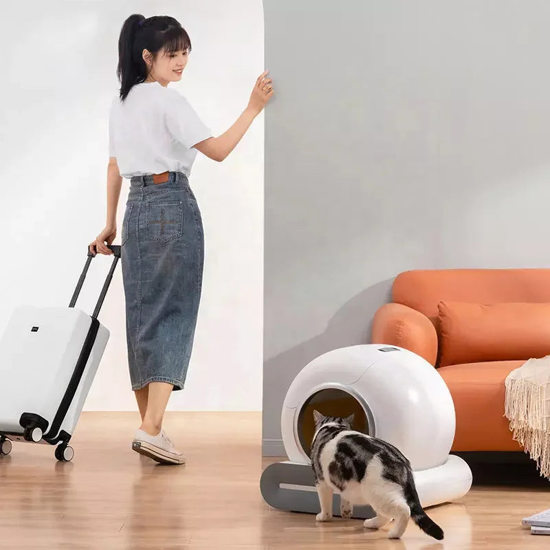 Germany Warehouse Large 9L Self-Cleaning Automatic Plastic Cat Litter Box with Wifi Intelligent Cat Litter Automatic Box