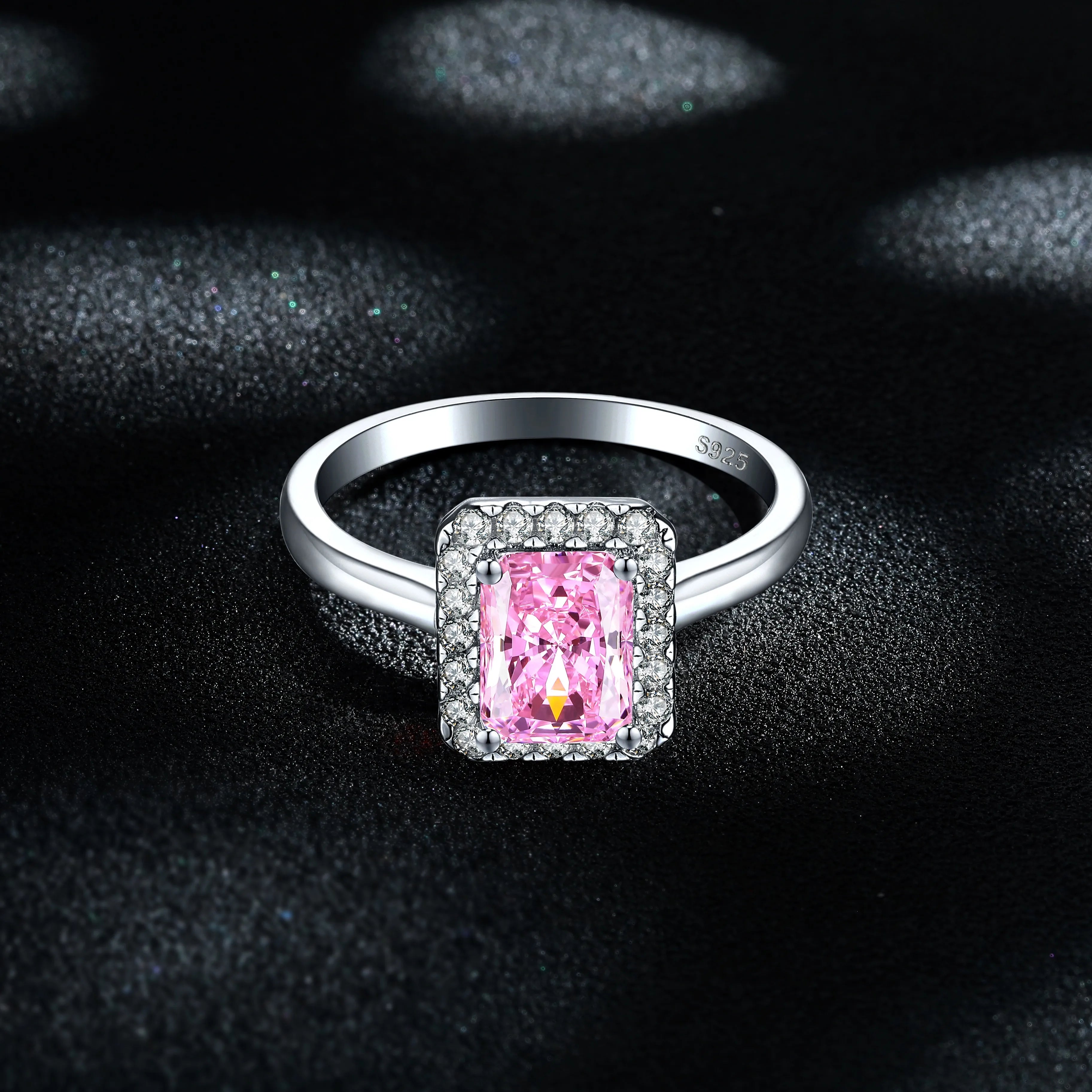 Silver 925 Jewelry Wholesale Custom Oem Wedding Jewelry Classic 925 Silver CZ Diamond Solitaire Band Engagement Ring for Women
