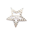 Wholesale Fashion Order of the Eastern Star Sorority Silver Metal Greek Masonic OES Pearl Brooch for Women Jewelry Accessories