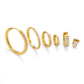 SUPER HOT SELLING Minimalist C Hoop Iced Out Zircon Multi Size Earrings Set Dazan New 18k Gold Plated Stainless Steel Jewelry