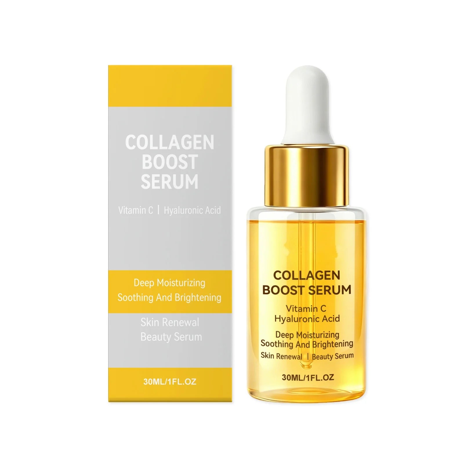 Private Label Vitamin C Hyaluronic Acid Serum Brightening Anti Aging Moisturizing Anti Wrinkle Fade Dark Spot Hydrating SkinCare
