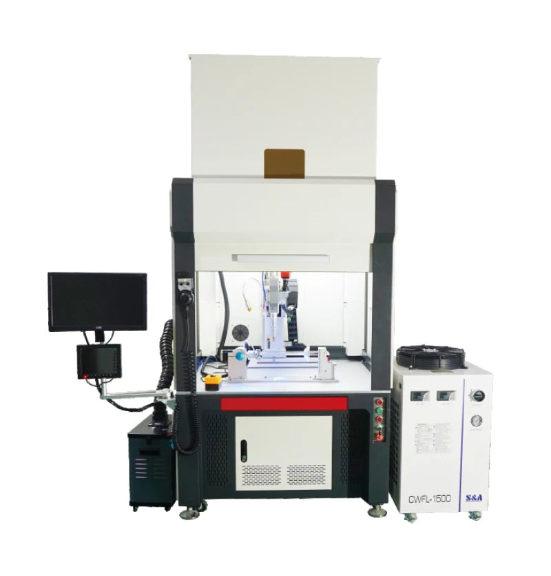 2Kw 4 Axis Automatic Battery Production Solution Laser Soldering Machine with Cover protection Soldering Shaft with Rotary