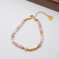 Elegant Special Light Powder Crystal Bead Broken Gold Grain Bracelet