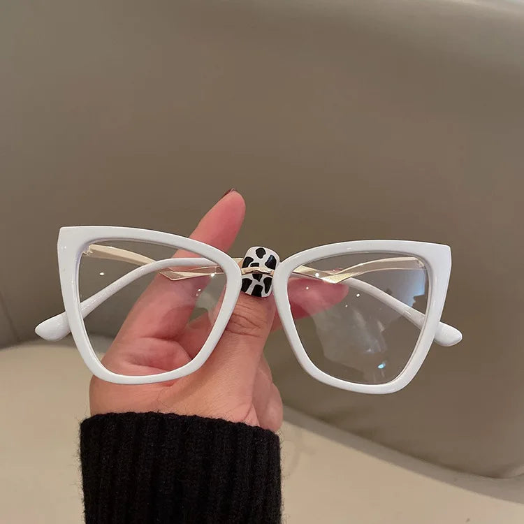 White Irregular Glasses New Cat Eye Anti-blue Light Glasses Frames Optical Computer Eyeglasses Women Spectacles Fashion
