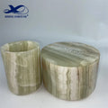 Wholesale Luxury Candle Jar 8OZ Onyx Stone Pink Candle Vessel With Onyx Lid for Candle Making Holder With Glass Insert
