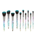 Jieniya Quality Chromatic Colour Crystal Makeup Brushes Makeup Brush Set 10Pcs Professional Crystal Handle Makeup Brush