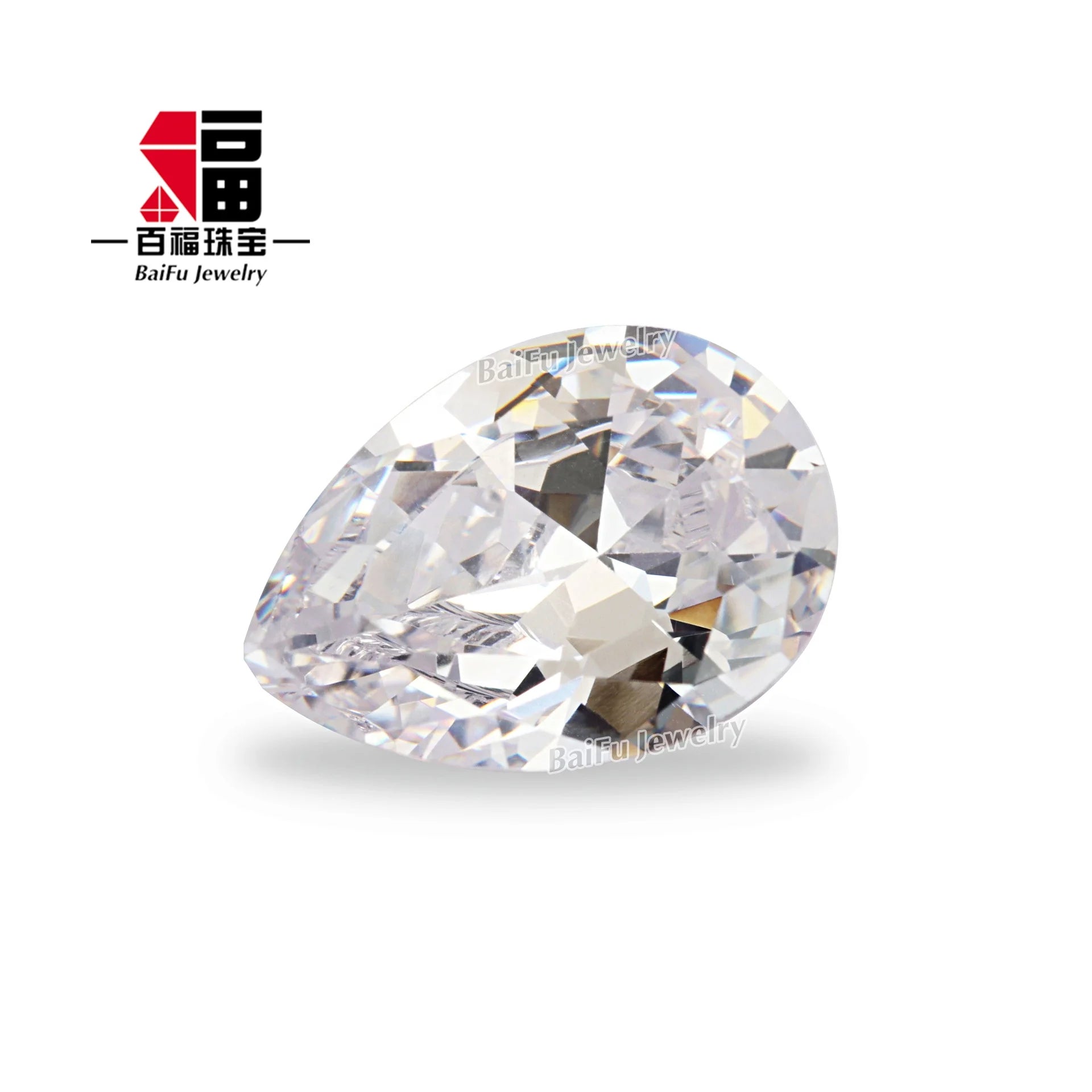 Baifu Jewelry Pear CZ Wholesale Price Stones Loose White Pear Cut Zirconia