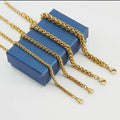 Wholesale 18K Gold Plated Stainless Steel 3mm 4mm 5mm 6mm Stainless Steel Flower Basket Thick Basic Chain Bracelet Unisex