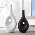 Nordic Style Black & White Porcelain Flower Vase by Hand Modern Creative Ceramic Vase for Home Office Decor Living Room Ornament