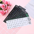 Custom Black Background with Colored Letter Russian English Replacement Laptop Keyboard Stickers