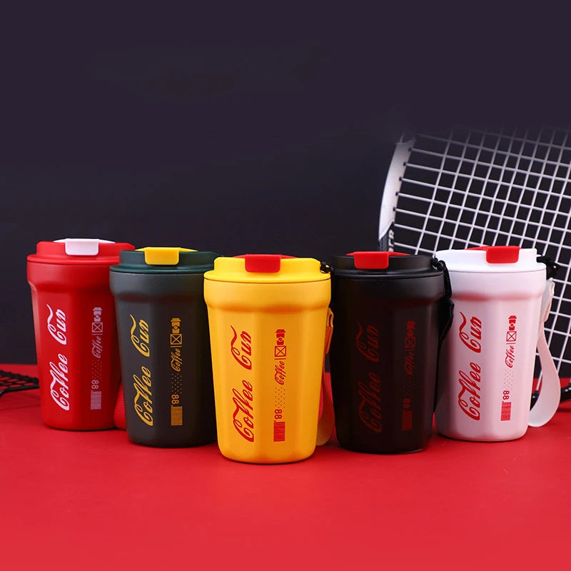 New Style 400ml 600ml Double Walled Tumbler Cups Custom 304 Stainless Steel Mugs Travel Cups Coffee Mug With Rope