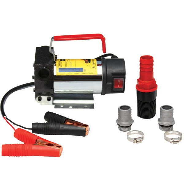 Diesel Extractor Pump 12 Volt Motor Self Priming Oil Fuel Transfer 12V Pump W/Brass Adapters